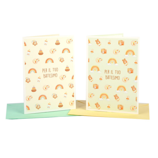 Biglietti auguri BATTESIMO 12pz