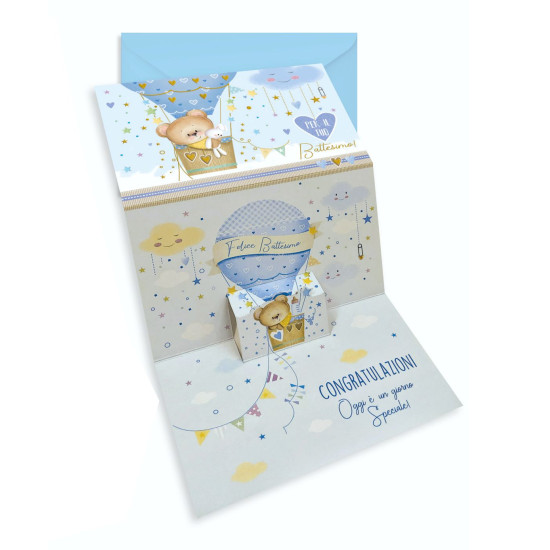 Biglietti auguri BATTESIMO pop-up 12pz