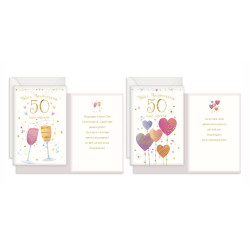 Biglietti auguri 50° anniversario NOZZE 12pz