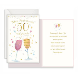 Biglietti auguri 50° anniversario NOZZE 12pz Biglietti auguri 50° anniversario NOZZE 12pz