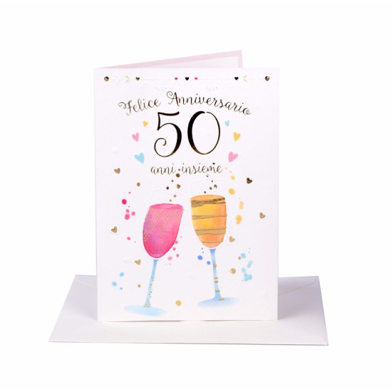 Biglietti auguri 50° anniversario NOZZE 12pz