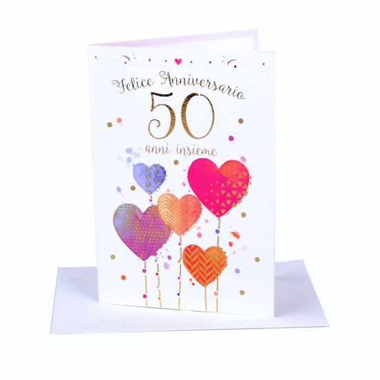 Biglietti auguri 50° anniversario NOZZE 12pz