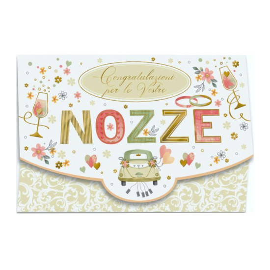 Biglietti Auguri Matrimonio Portasoldi Oro 12 pz