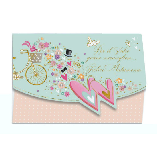 Biglietti Auguri Matrimonio Portasoldi Oro 12 pz