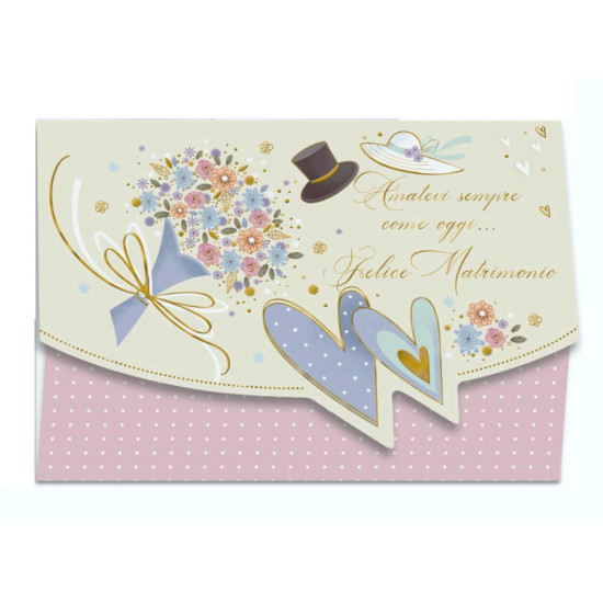 Biglietti Auguri Matrimonio Portasoldi Oro 12 pz