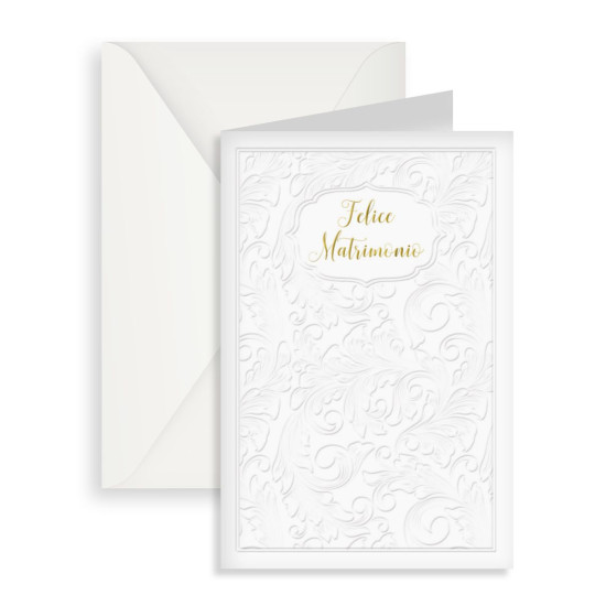 Biglietti augurali NOZZE carta cotone e foglia oro 12pz Biglietti augurali NOZZE carta cotone e foglia oro 12pz