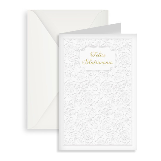Biglietti augurali NOZZE carta cotone e foglia oro 12pz Biglietti augurali NOZZE carta cotone e foglia oro 12pz