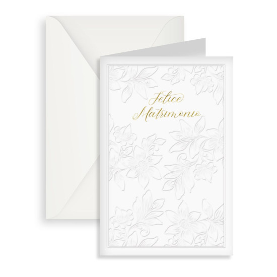 Biglietti augurali NOZZE carta cotone e foglia oro 12pz Biglietti augurali NOZZE carta cotone e foglia oro 12pz