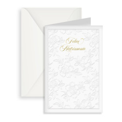 Biglietti augurali NOZZE carta cotone e foglia oro 12pz Biglietti augurali NOZZE carta cotone e foglia oro 12pz