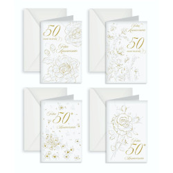Biglietti augurali 50° ANNIVERSARIO 12pz