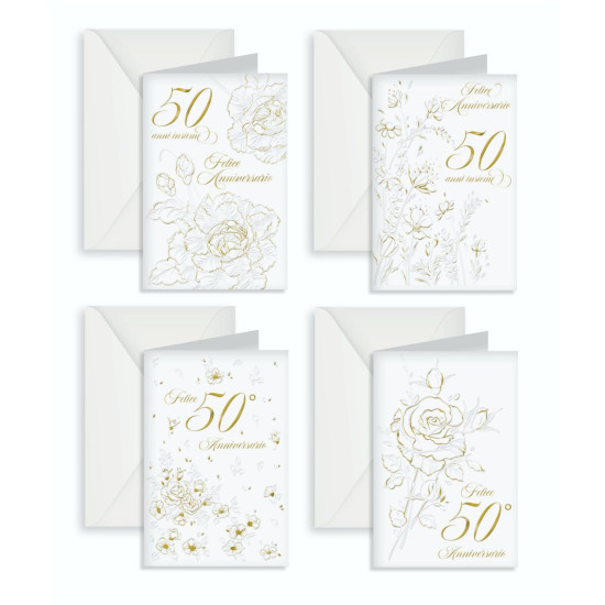 Biglietti augurali 50° ANNIVERSARIO 12pz