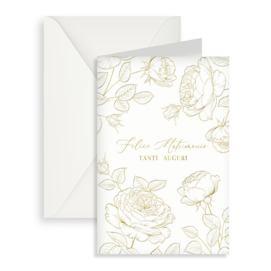 Biglietti augurali NOZZE foglia oro 12pz