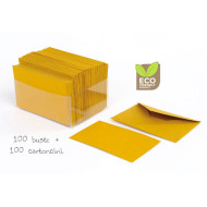 100 cartoncini + 100 buste 9x14 CARTA PAGLIA