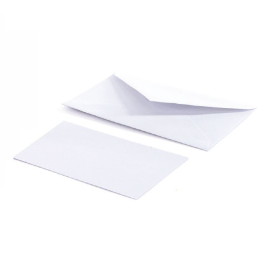 100 cartoncini + 100 buste 9x14 bianco