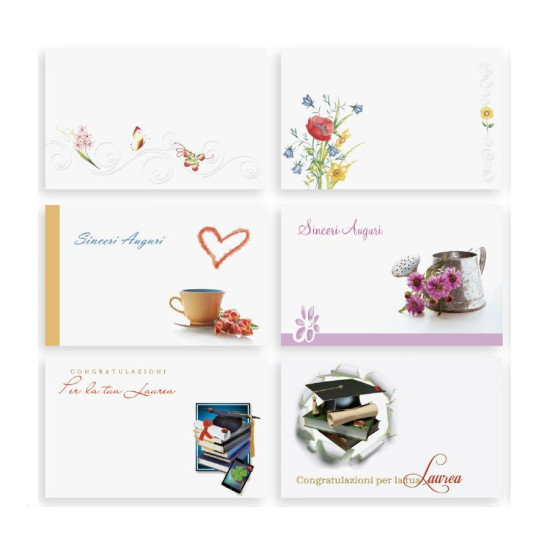 Mini biglietti auguri assortiti con Buste 7x11 – 500 Pz