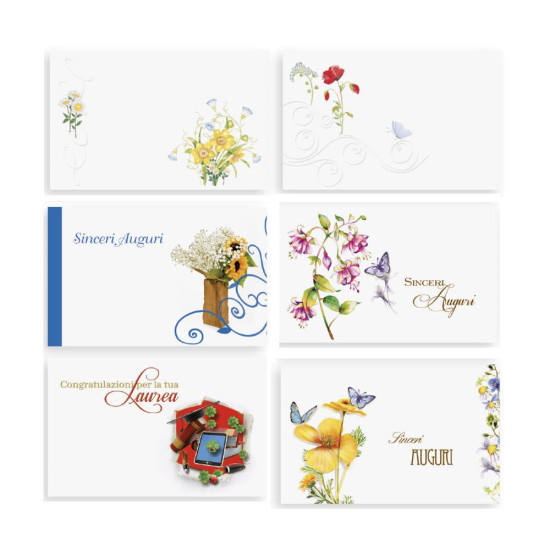 Mini biglietti auguri assortiti con Buste 7x11 – 500 Pz