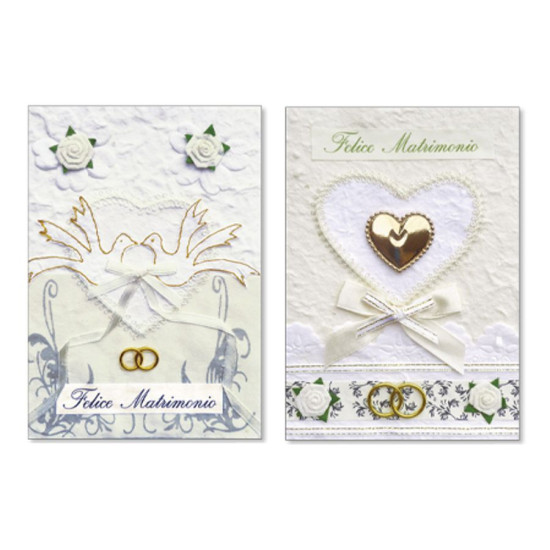 Biglietti auguri NOZZE fatti a mano 12pz