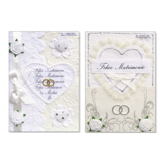 Biglietti auguri NOZZE fatti a mano 12pz