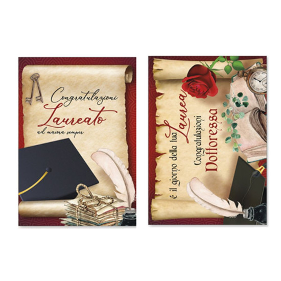 Biglietti congratulazioni LAUREA 12pz