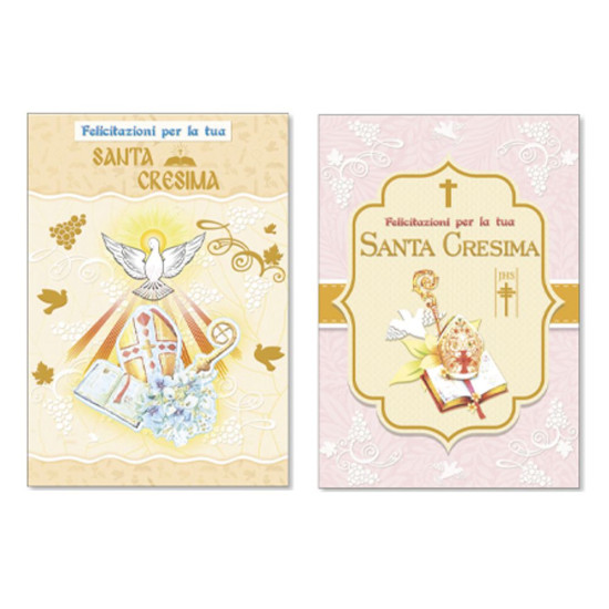 Biglietti SANTA CRESIMA oro 12pz