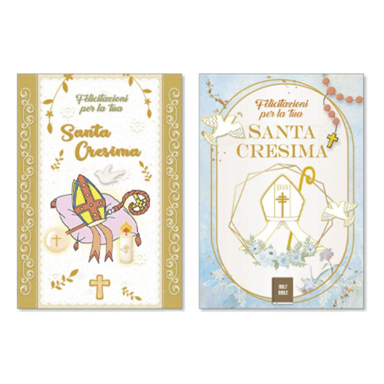 Biglietti SANTA CRESIMA oro 12pz