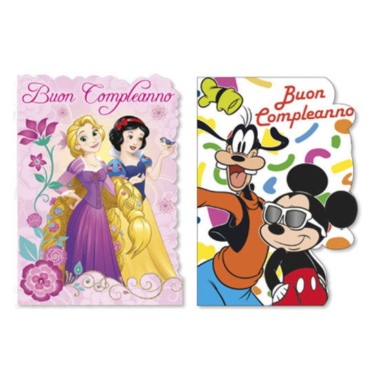 Biglietti COMPLEANNO Disney fustellati 16pz