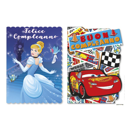 Biglietti COMPLEANNO Disney fustellati 16pz