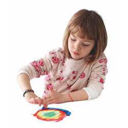 Colori a dita per tessuto in valigetta 6 colori da 100gr