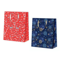 Borsette 18x23 in carta NATALE oro e argento 12pz