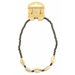 Collana in legno e conchiglia