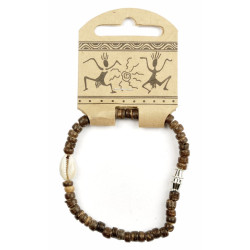 Braccialetto in legno e conchiglia