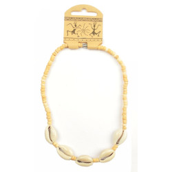 Collana in legno e conchiglia