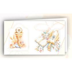 Biglietto bomboniera COMUNIONE con CRESIMA 100pz