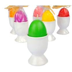 Set 6 candele con portacandela ceramica Set 6 candele con portacandela ceramica