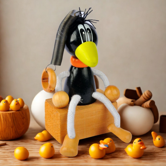 CORNACCHIA in legno con molla CORNACCHIA in legno con molla