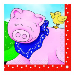 16 tovaglioli ANIMALI FATTORIA 33cm 16 tovaglioli ANIMALI FATTORIA 33cm