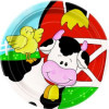 8 piatti ANIMALI FATTORIA cm 17,8
