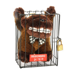 Pelouche GORILLA coccoloso in gabbia Pelouche GORILLA coccoloso in gabbia