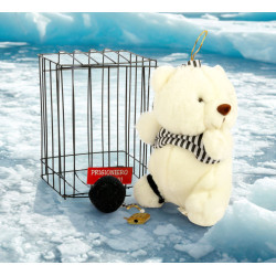 Pelouche ORSACCHIOTTO coccoloso in gabbia 