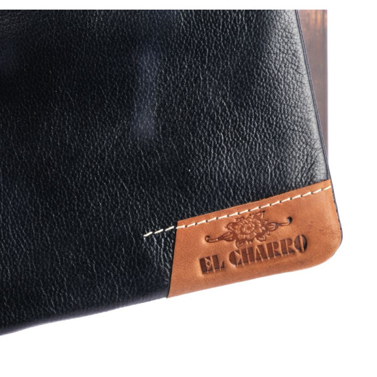 Portafoglio uomo vera pelle vitello El Charro colore nero Portafoglio uomo vera pelle vitello El Charro colore nero