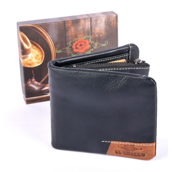 Portafoglio uomo vera pelle vitello El Charro colore blu