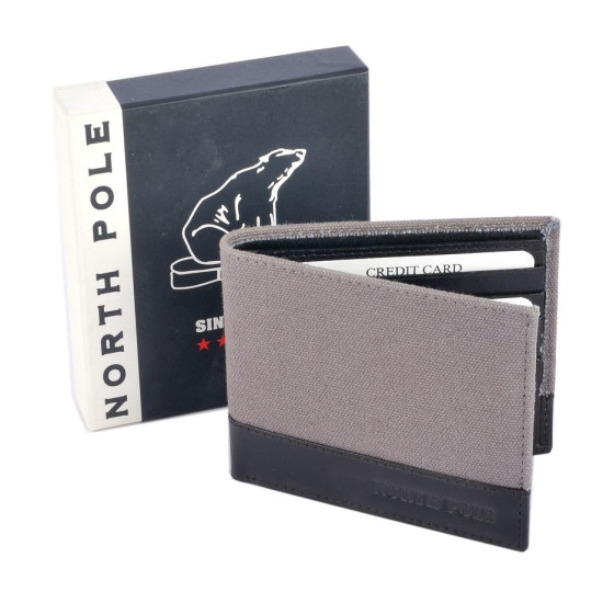 Portafoglio uomo pelle e tessuto