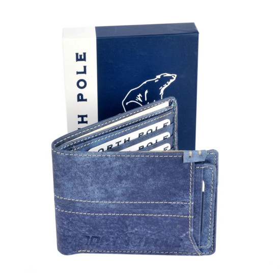 Portafoglio uomo vera pelle colore BLU JEANS Portafoglio uomo vera pelle colore BLU JEANS