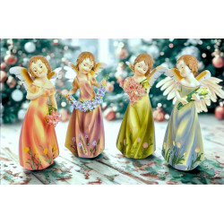 Set 4 angeli con fiori
