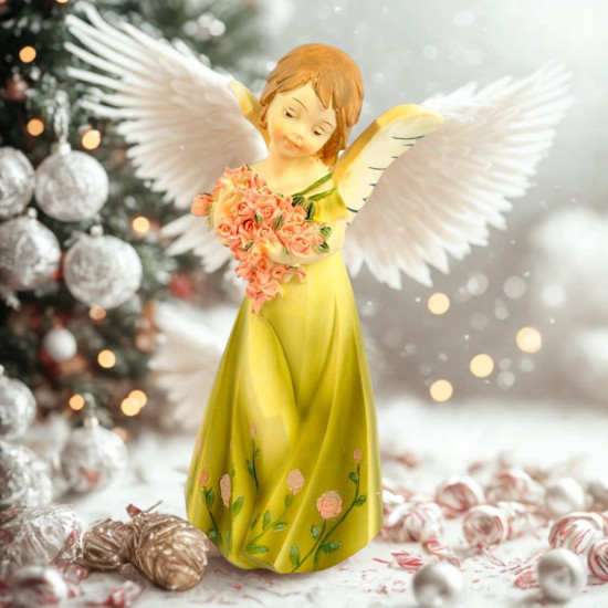 Set 4 angeli con fiori