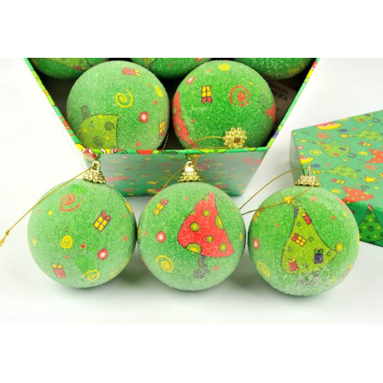 Sfere di NATALE 14pz box verde