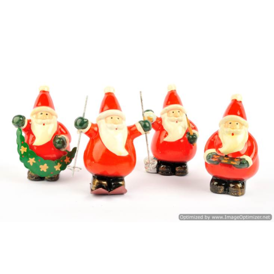 Babbo natale terracotta 8pz assortiti