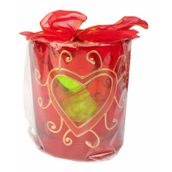 Porta tealight vetro ROSSO