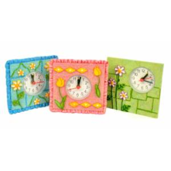 Orologio sveglia fiori glitter cm10