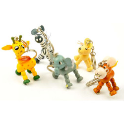 Portachiavi animali legno 10pz Portachiavi animali legno 10pz